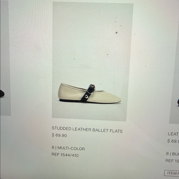 Zara Studded Leather Ballet Flats - Picture 11 of 11